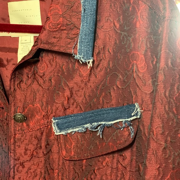 🔥SOLD🔥 UpCycled Vintage Heart Denim Duster Gypsy Hippie - Picture 5 of 8